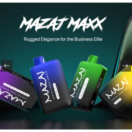 MAZAJ MAXX سحبة سيجارة مزاج ماكس اكس 10000 شفطة 20 نيكوتين عدة نكهات استخدام مره واحده