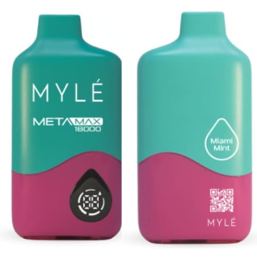 MYLE META MAXX سحبة سيجارة مايلي ميتا ماكس 18000 شفطة 50 نيكوتين عدة نكهات استخدام مره واحده