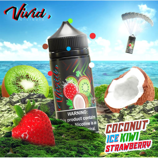 نكهة فيب جوز الهند فراولة كيوي ايس من فيفيد (100مل) Vivid