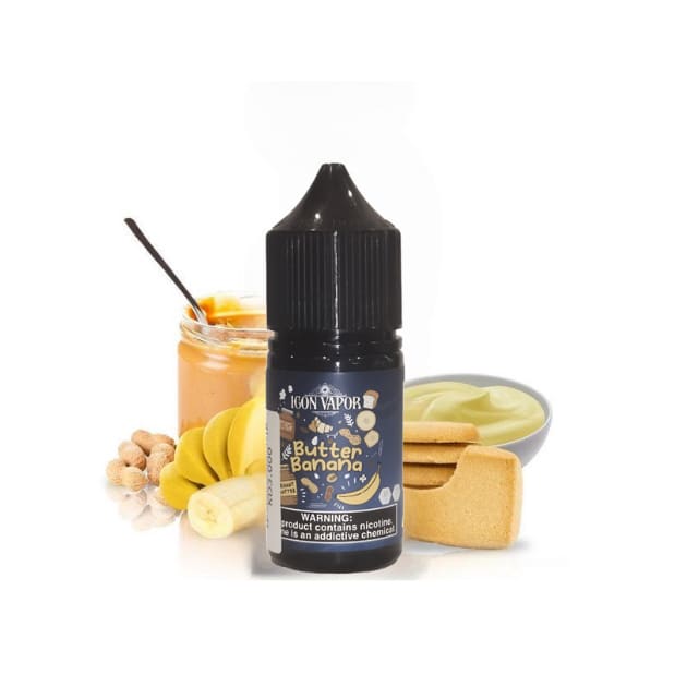 نكهة موز وزبدة الفول السوداني من ايكون فيبر سولت نيكوتين