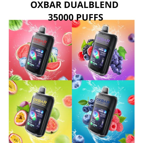 OXBAR DUALBLEND سحبة سيجارة اوكسبار 35000 شفطة 50 نيكوتين عدة نكهات استخدام مره واحد