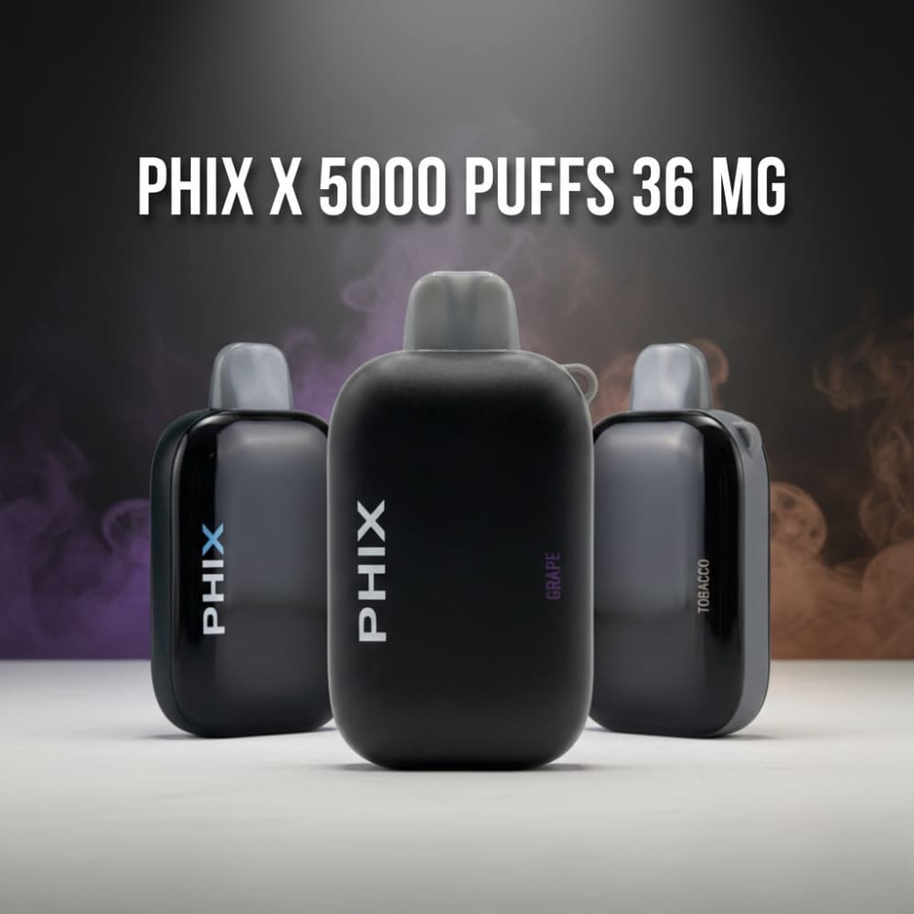 PHIX X 5000 سحبة سيجارة فكس 5000 شفطة 36 نيكوتين استخدام مره واحده