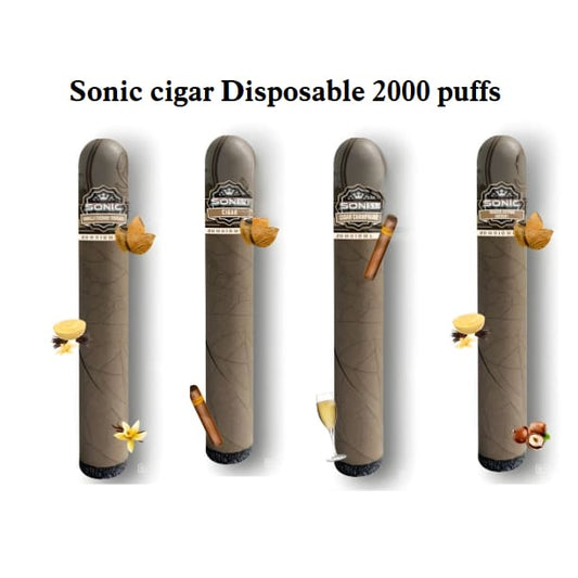Sonic cigar سحبة سيجارة سونيك سيجار 2000 شفطة 20 نيكوتين استخدام مره واحده