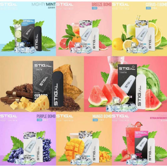 STIG XL VGOD سحبة سيجارة ستيق اكس لارج 700 شفطة 50 نيكوتين استخدام مرا واحدة عدة نكهات من فيقود