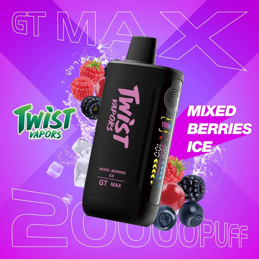 TWIST GT MAX سحبة سيجارة تويست 20000 شفطة 50 نيكوتين عدة نكهات استخدام مره واحده