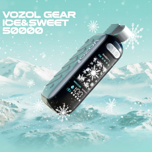 VOZOL GEAR ICE&SWEET سحبة سيجارة فوزول قير 50000 شفطة عدة نكهات 50 نيكوتين استخدام مره واحده