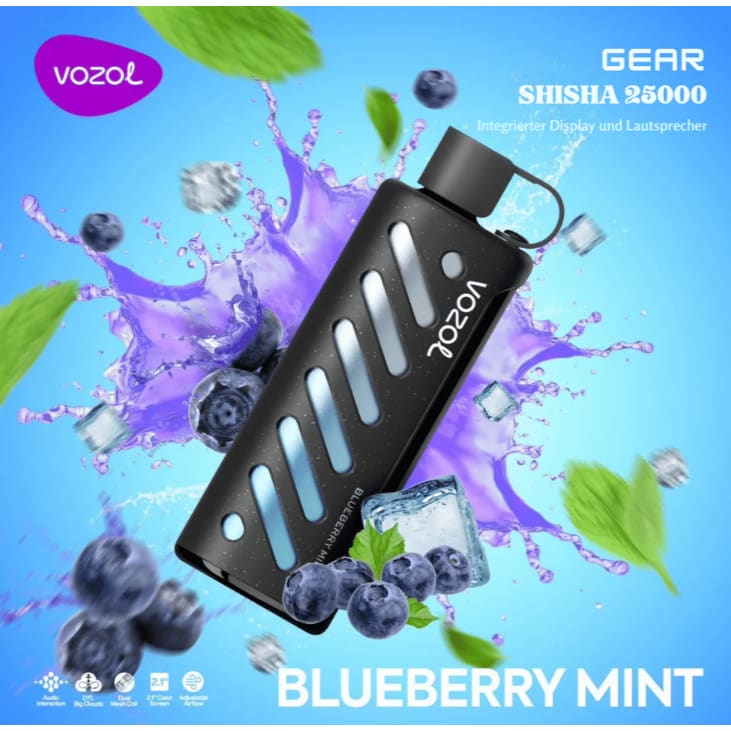 Vozol Gear Shisha جهاز فيب شيشة فوزول 25000 شفطة عدة نكهات 3 نيكوتين استخدام مره واحده