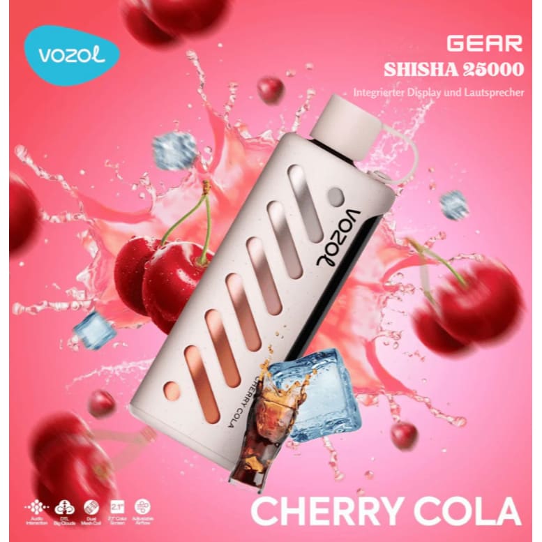 Vozol Gear Shisha جهاز فيب شيشة فوزول 25000 شفطة عدة نكهات 3 نيكوتين استخدام مره واحده