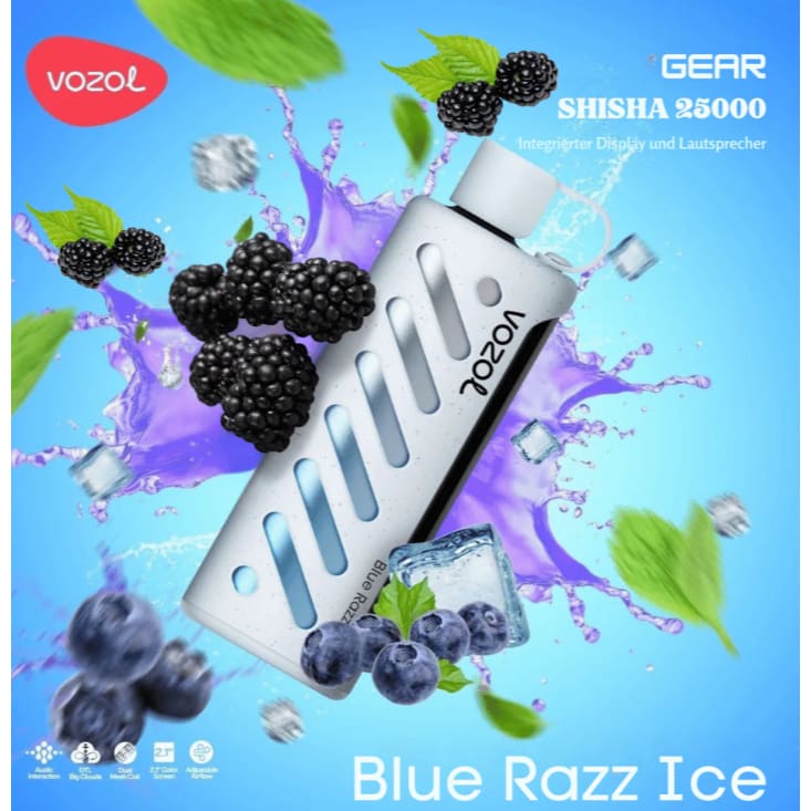 Vozol Gear Shisha جهاز فيب شيشة فوزول 25000 شفطة عدة نكهات 3 نيكوتين استخدام مره واحده