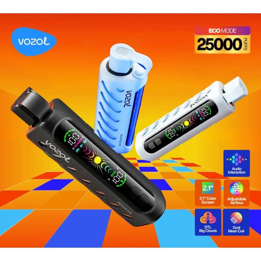 Vozol Gear Shisha جهاز فيب شيشة فوزول 25000 شفطة عدة نكهات 5 نيكوتين استخدام مره واحده