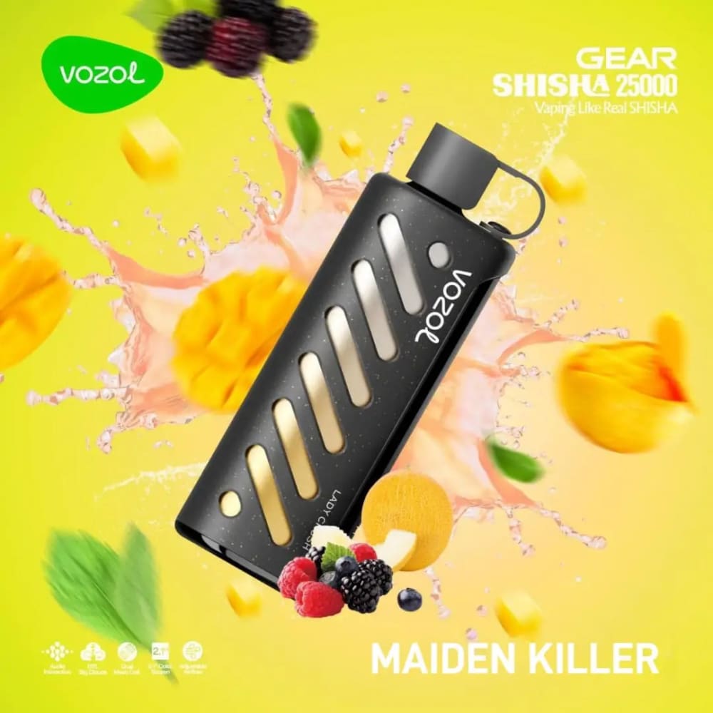 Vozol Gear Shisha جهاز فيب شيشة فوزول 25000 شفطة عدة نكهات 3 نيكوتين استخدام مره واحده