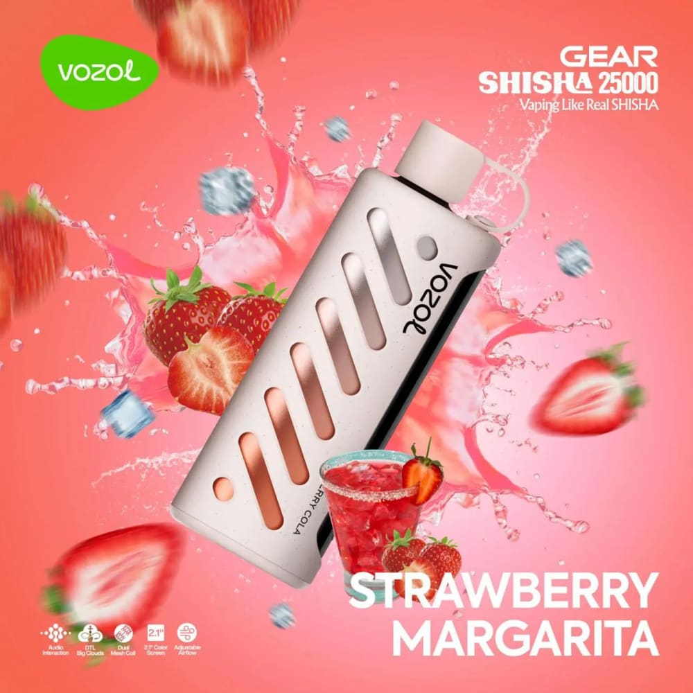 Vozol Gear Shisha جهاز فيب شيشة فوزول 25000 شفطة عدة نكهات 3 نيكوتين استخدام مره واحده