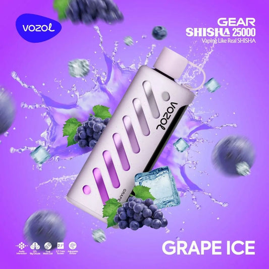 Vozol Gear Shisha جهاز فيب شيشة فوزول 25000 شفطة عدة نكهات 3 نيكوتين استخدام مره واحده