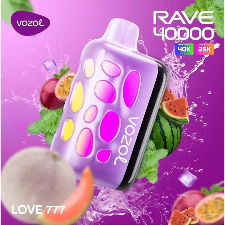 VOZOL RAVE سحبة سيجارة فوزول ريف 40000 شفطة عدة نكهات 50 نيكوتين استخدام مره واحده