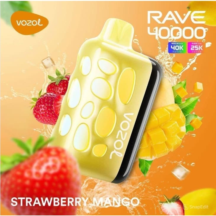 VOZOL RAVE سحبة سيجارة فوزول ريف 40000 شفطة عدة نكهات 50 نيكوتين استخدام مره واحده