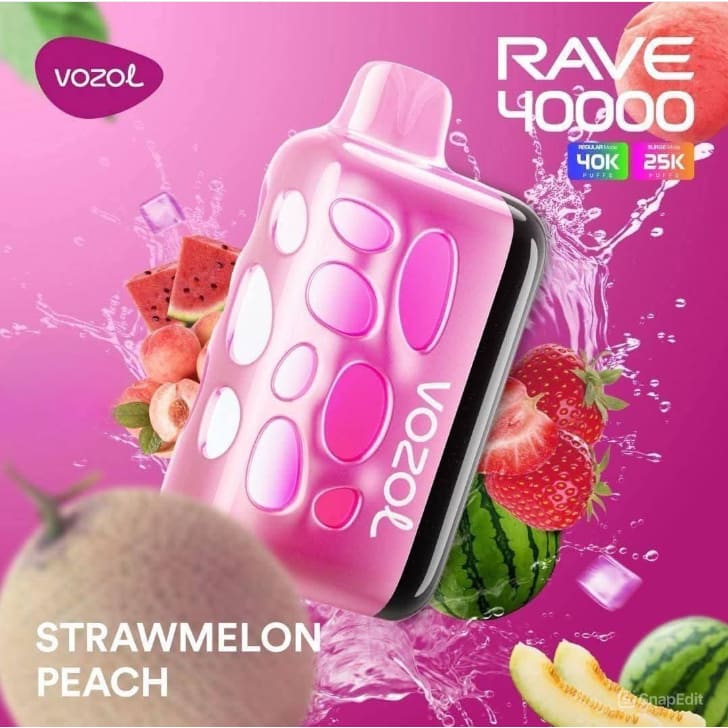 VOZOL RAVE سحبة سيجارة فوزول ريف 40000 شفطة عدة نكهات 50 نيكوتين استخدام مره واحده