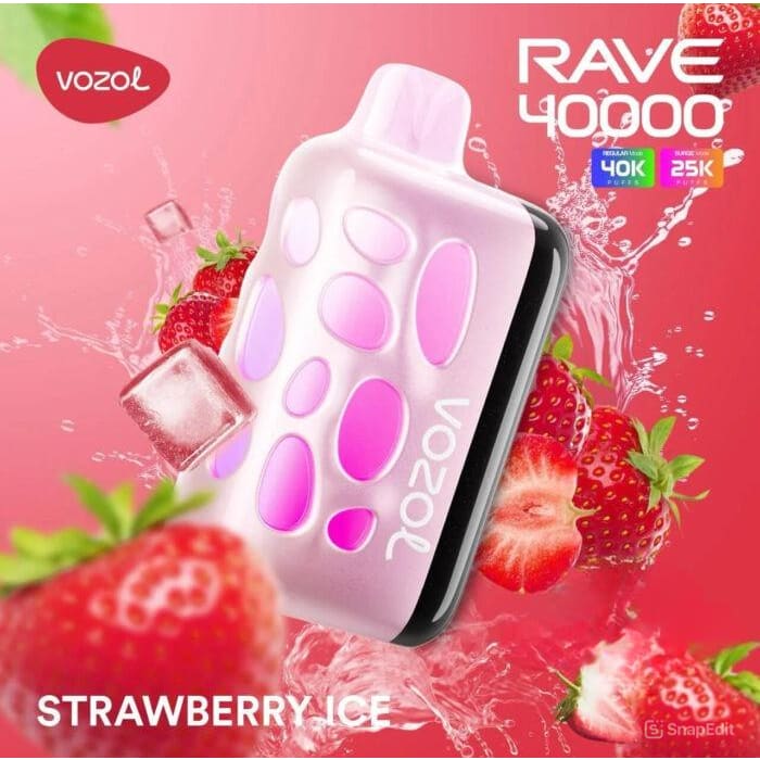 VOZOL RAVE سحبة سيجارة فوزول ريف 40000 شفطة عدة نكهات 50 نيكوتين استخدام مره واحده