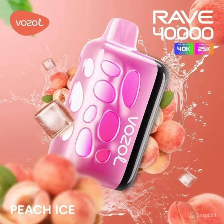 VOZOL RAVE سحبة سيجارة فوزول ريف 40000 شفطة عدة نكهات 50 نيكوتين استخدام مره واحده