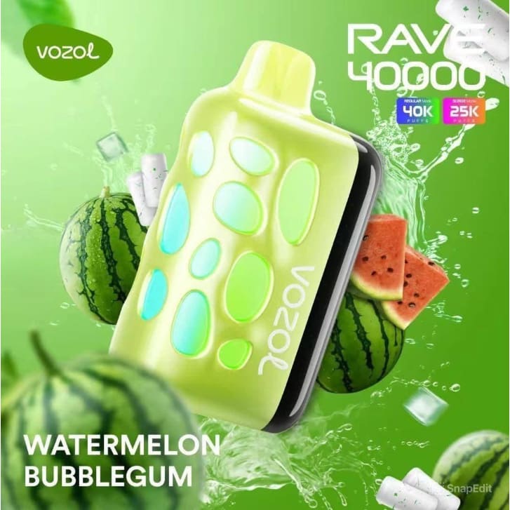 VOZOL RAVE سحبة سيجارة فوزول ريف 40000 شفطة عدة نكهات 50 نيكوتين استخدام مره واحده
