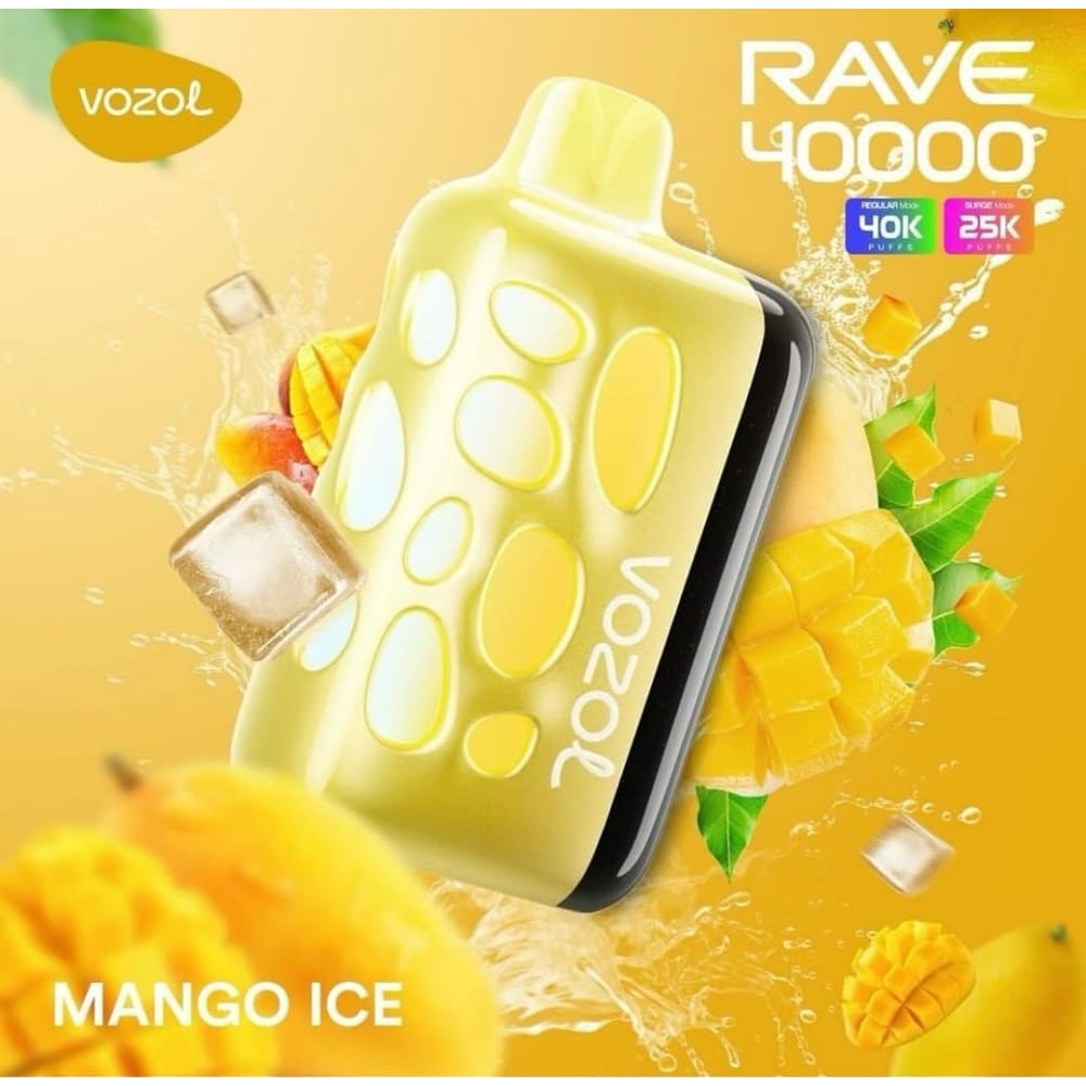 VOZOL RAVE سحبة سيجارة فوزول ريف 40000 شفطة عدة نكهات 50 نيكوتين استخدام مره واحده