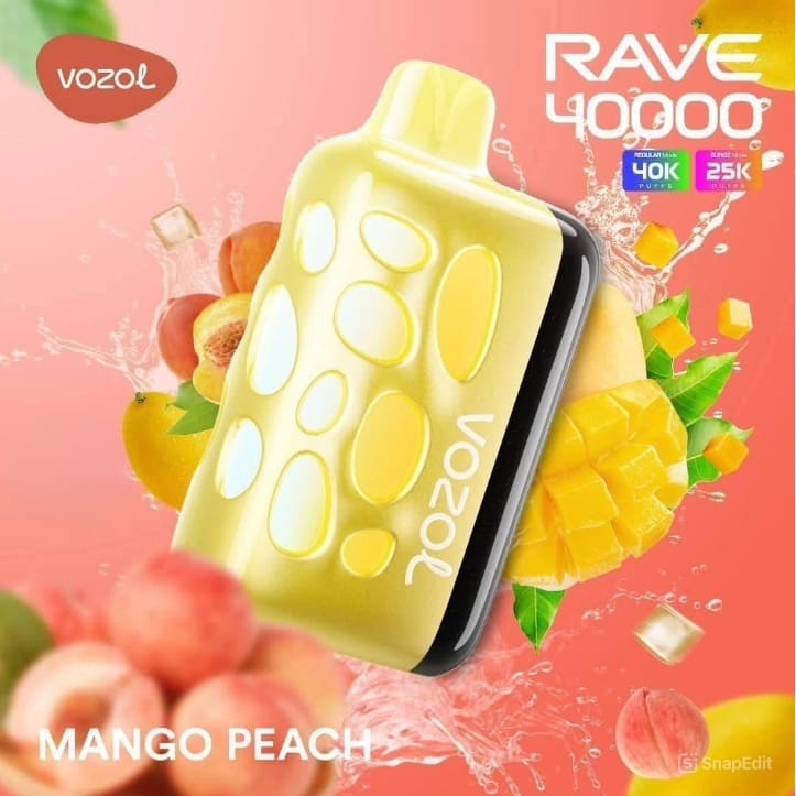 VOZOL RAVE سحبة سيجارة فوزول ريف 40000 شفطة عدة نكهات 50 نيكوتين استخدام مره واحده