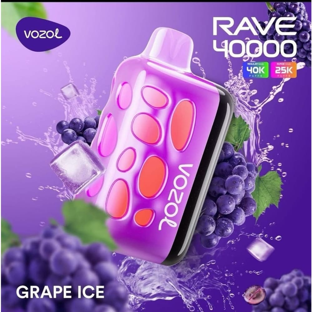 VOZOL RAVE سحبة سيجارة فوزول ريف 40000 شفطة عدة نكهات 50 نيكوتين استخدام مره واحده