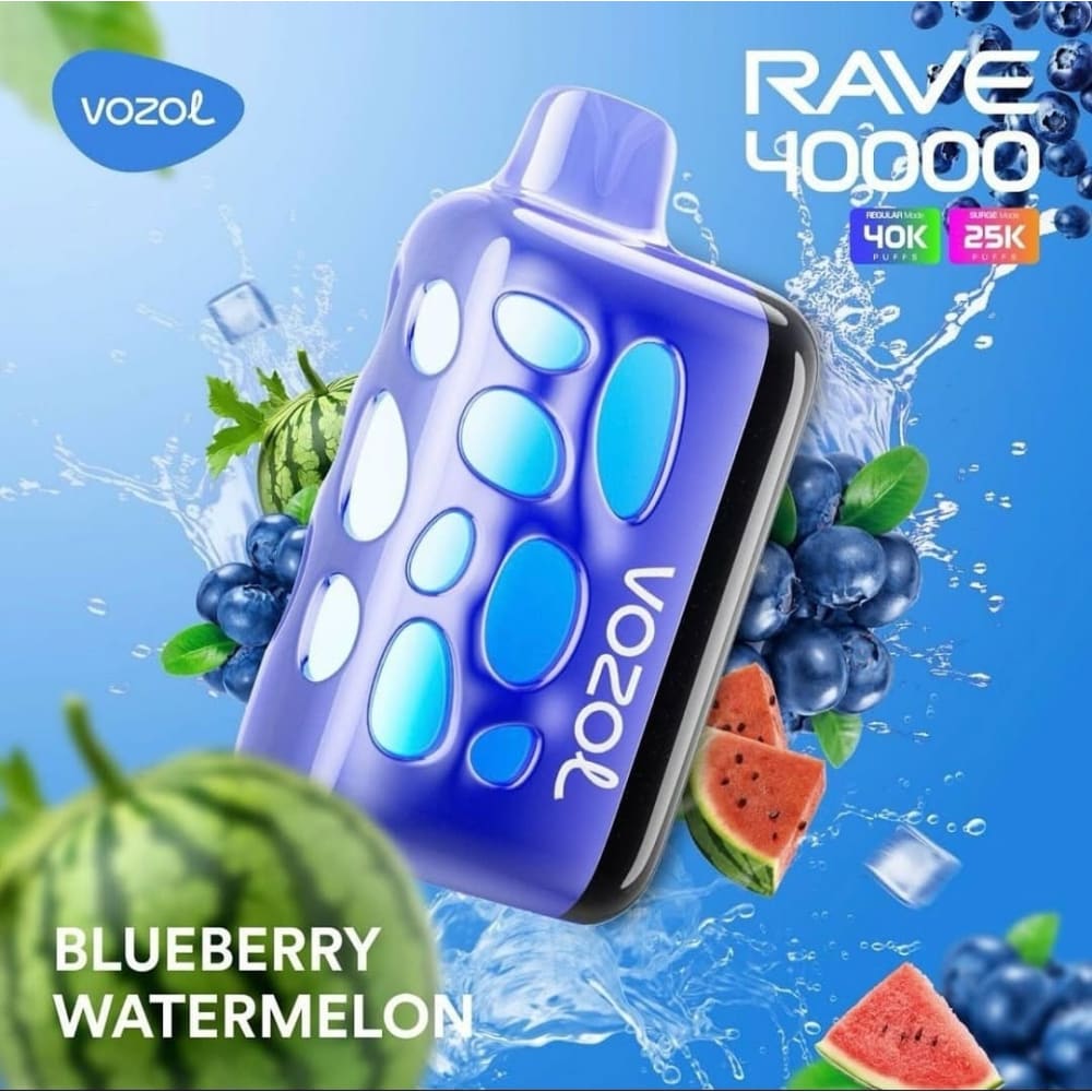 VOZOL RAVE سحبة سيجارة فوزول ريف 40000 شفطة عدة نكهات 50 نيكوتين استخدام مره واحده