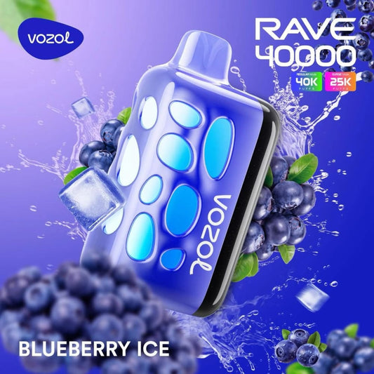 VOZOL RAVE سحبة سيجارة فوزول ريف 40000 شفطة عدة نكهات 50 نيكوتين استخدام مره واحده