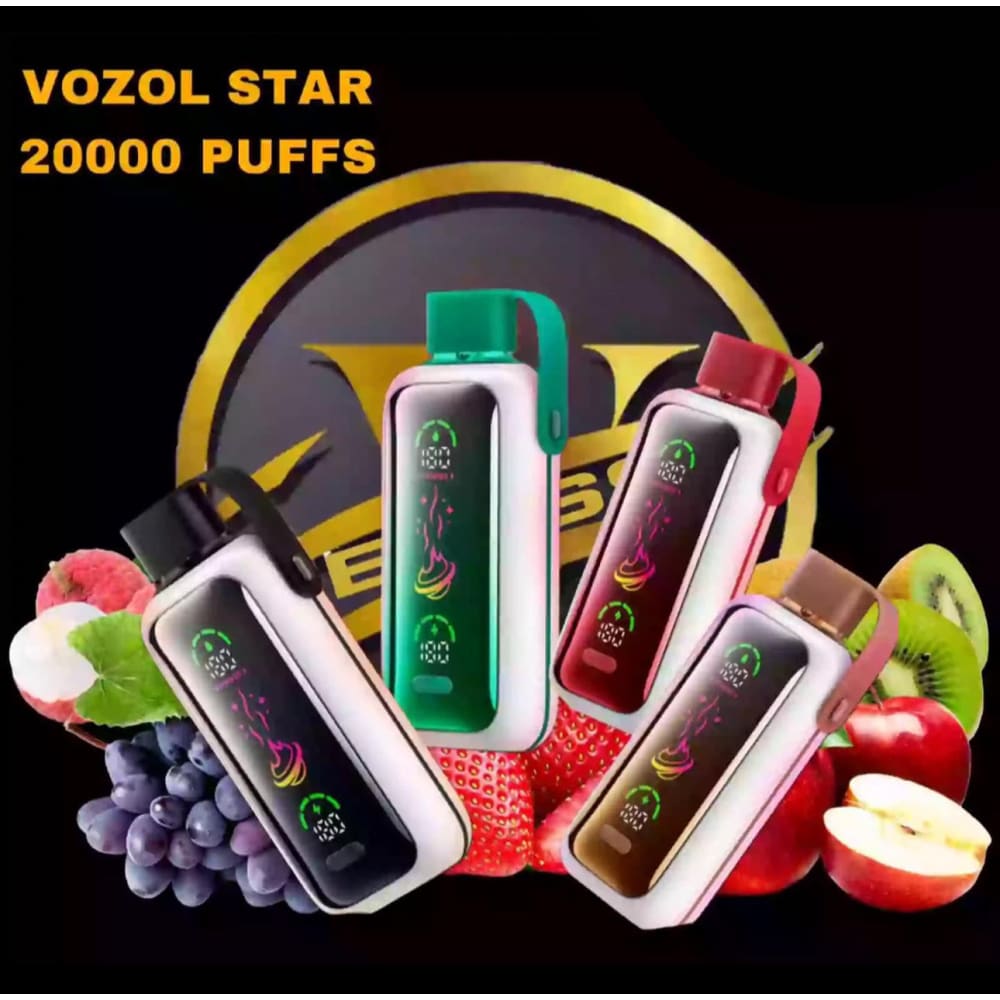 VOZOL سحبة سيجارة فوزول ستار 20000 شفطة عدة نكهات 20 نيكوتين استخدام مره واحده