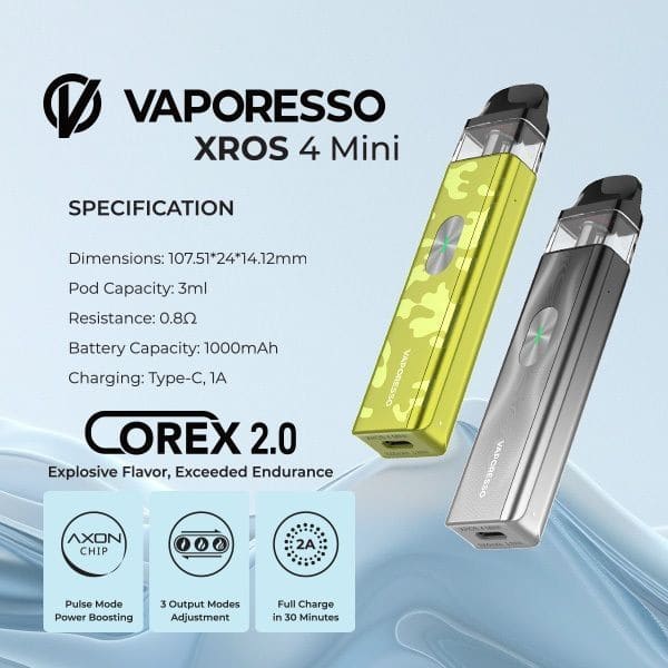 XROS 4 MINI جهاز سحبة و شيشة اكس روز ميني 4 الاصدار الرابع من فيبريسو
